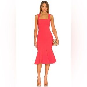 Likely Coral Midi Dress